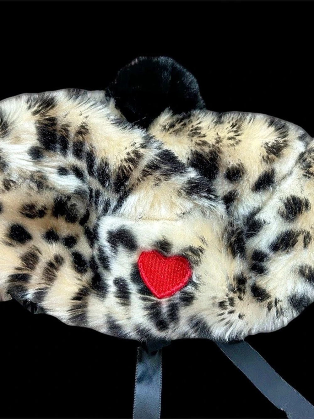 Lazy Oaf Leopard Love Beret Black & Cream Hat